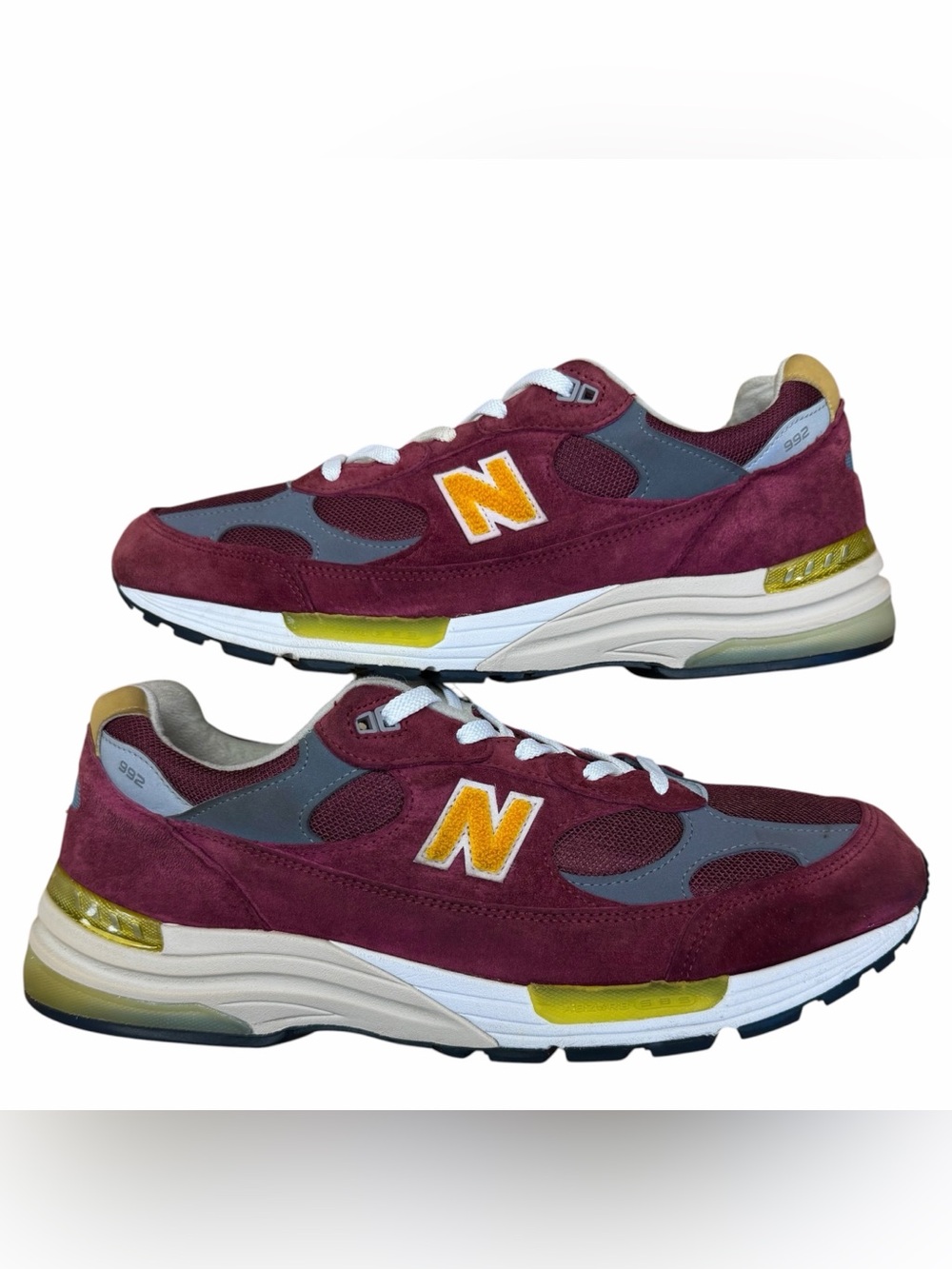 New Balance 992 Made In USA Burgundy White 2021 Sneakers Size 14